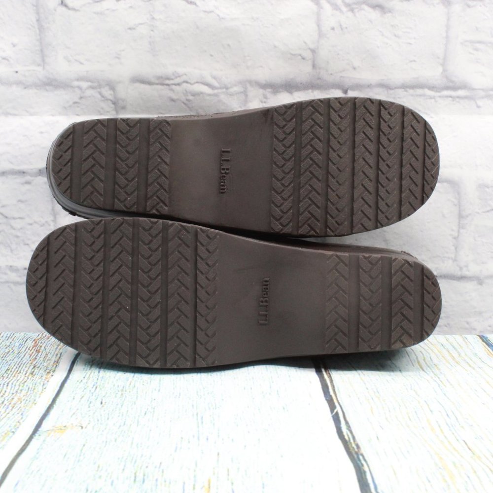 LL Bean Leather Clogs Brown Comfort Professional Nurse Shoes Size 8.5 M - Picture 9 of 9